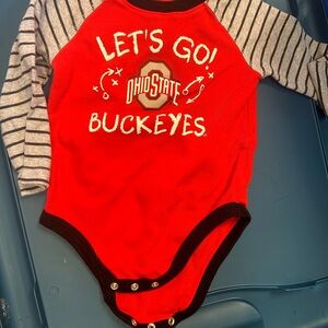 Ohio State Buckeyes Red & Gray Baby One-Piece Bodysuit